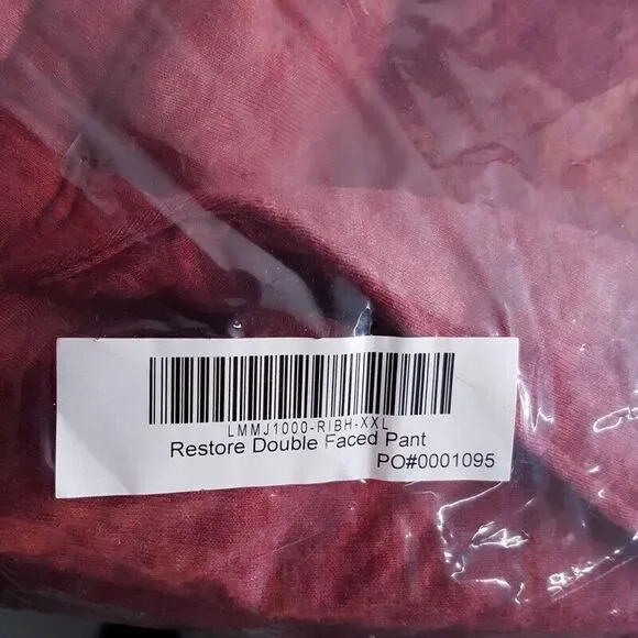 LUNYA Mens Jogger 2XL Maroon Pull On RESTORE DOUBLE FACED Pant Sweatpant LAHGO